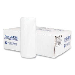 InteplastPitt High-Density Interleaved Commercial Can Liners, 60 gal, 17 microns, 38" x 60", Clear, 200/Carton (S386017N)