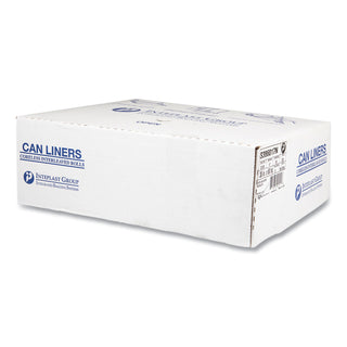 InteplastPitt High-Density Interleaved Commercial Can Liners, 60 gal, 17 microns, 38" x 60", Clear, 200/Carton (S386017N)