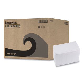 Boardwalk® 1/8-Fold Dinner Napkins, 2-Ply, 15 x 17, White, 300/Pack, 10 Packs/Carton (BWK8321)