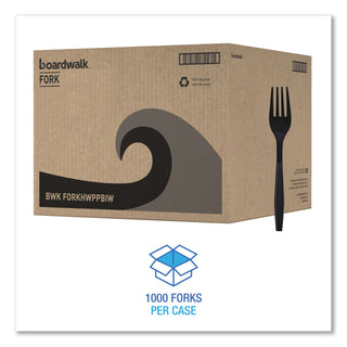 Boardwalk® Heavyweight Wrapped Polypropylene Cutlery, Fork, Black, 1,000/Carton (BWKFORKHWPPBIW)