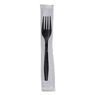 Boardwalk® Heavyweight Wrapped Polypropylene Cutlery, Fork, Black, 1,000/Carton (BWKFORKHWPPBIW)