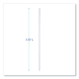 Boardwalk® Wrapped Jumbo Straws, 7.75", Polypropylene, Clear, 12,000/Carton (BWKJSTW775CLR)