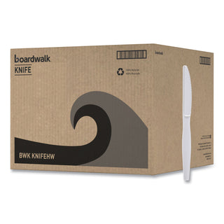 Boardwalk® Heavyweight Polystyrene Cutlery, Knife, White, 1000/Carton (BWKKNIFEHW)