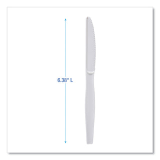 Boardwalk® Heavyweight Polystyrene Cutlery, Knife, White, 1000/Carton (BWKKNIFEHW)