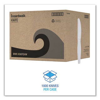 Boardwalk® Heavyweight Polystyrene Cutlery, Knife, White, 1000/Carton (BWKKNIFEHW)