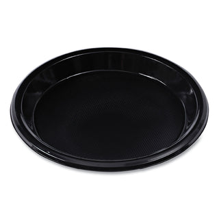 Boardwalk® Hi-Impact Plastic Dinnerware, Plate, 10" dia, Black, 125/Sleeve, 4 Sleeves/Carton (BWKPLHIPS10BL)