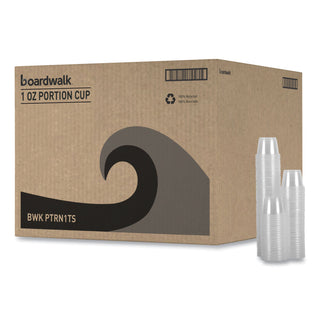 Boardwalk® Souffle/Portion Cups, 1 oz, Polypropylene, Clear, 20 Cups/Sleeve, 125 Sleeves/Carton (BWKPRTN1TS)