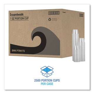 Boardwalk® Souffle/Portion Cups, 1 oz, Polypropylene, Clear, 20 Cups/Sleeve, 125 Sleeves/Carton (BWKPRTN1TS)