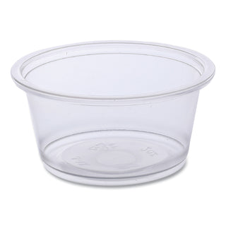 Boardwalk® Souffle/Portion Cups, 2 oz, Polypropylene, Clear, 20 Cups/Sleeve, 125 Sleeves/Carton (BWKPRTN2TS)