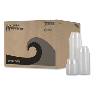 Boardwalk® Souffle/Portion Cups, 2 oz, Polypropylene, Clear, 20 Cups/Sleeve, 125 Sleeves/Carton (BWKPRTN2TS)
