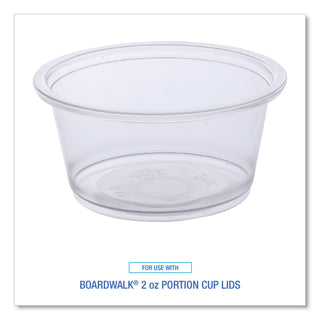 Boardwalk® Souffle/Portion Cups, 2 oz, Polypropylene, Clear, 20 Cups/Sleeve, 125 Sleeves/Carton (BWKPRTN2TS)