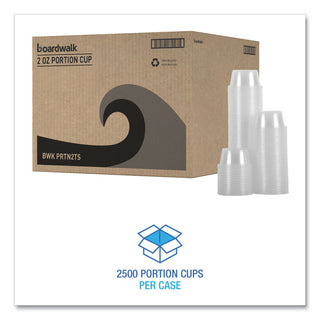 Boardwalk® Souffle/Portion Cups, 2 oz, Polypropylene, Clear, 20 Cups/Sleeve, 125 Sleeves/Carton (BWKPRTN2TS)