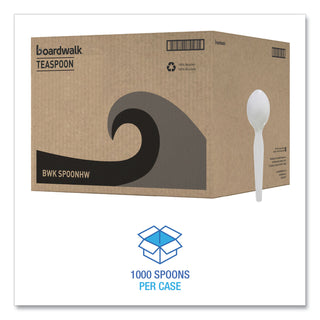 Boardwalk® Heavyweight Polystyrene Cutlery, Teaspoon, White, 1000/Carton (BWKSPOONHW)