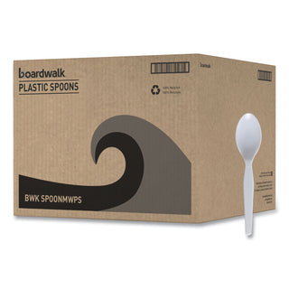 Boardwalk® Mediumweight Polystyrene Cutlery, Teaspoon, White, 10 Boxes of 100/Carton (BWKSPOONMWPSCT)