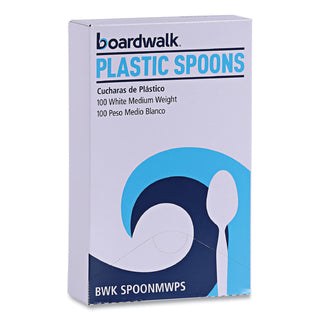 Boardwalk® Mediumweight Polystyrene Cutlery, Teaspoon, White, 10 Boxes of 100/Carton (BWKSPOONMWPSCT)