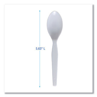 Boardwalk® Mediumweight Polystyrene Cutlery, Teaspoon, White, 10 Boxes of 100/Carton (BWKSPOONMWPSCT)