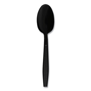Boardwalk® Heavyweight Polypropylene Cutlery, Teaspoon, Black, 1000/Carton (BWKTEAHWPPBLA)