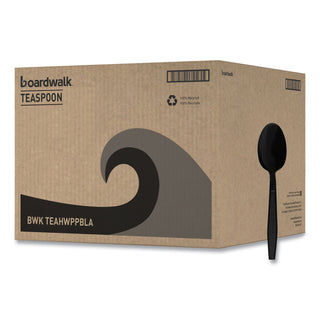 Boardwalk® Heavyweight Polypropylene Cutlery, Teaspoon, Black, 1000/Carton (BWKTEAHWPPBLA)