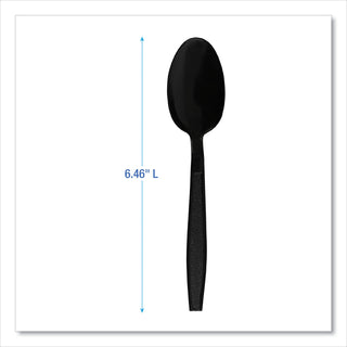Boardwalk® Heavyweight Polypropylene Cutlery, Teaspoon, Black, 1000/Carton (BWKTEAHWPPBLA)