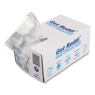 InteplastPitt Get Reddi Food & Poly Bag, 4 x 2 x 8, 16oz, .68mil, Clear, 1000/Carton (IBSPB040208)