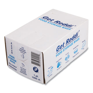 InteplastPitt Get Reddi Food & Poly Bag, 4 x 2 x 8, 16oz, .68mil, Clear, 1000/Carton (IBSPB040208)