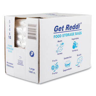 InteplastPitt Food Bags, 0.75 mil, 5" x 18", Clear, 1,000/Carton (IBSPB050418)