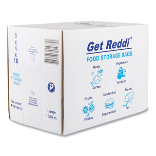 InteplastPitt Food Bags, 0.75 mil, 5" x 18", Clear, 1,000/Carton (IBSPB050418)
