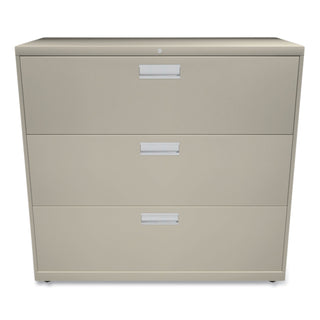 HON® 600 Series Three-Drawer Lateral File, 42w x 18d x 39.13h, Putty (HON693LL)