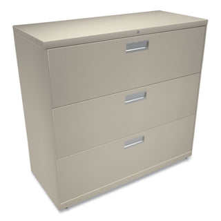 HON® 600 Series Three-Drawer Lateral File, 42w x 18d x 39.13h, Putty (HON693LL)