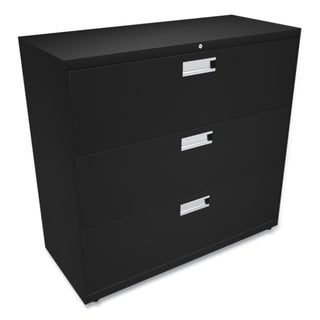 HON® 600 Series Three-Drawer Lateral File, 42w x 18d x 39.13h, Black (HON693LP)