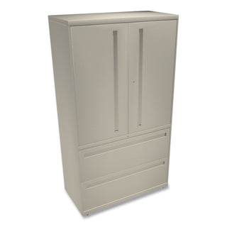 HON® 700 Series Lateral File with Storage Cabinet, 36w x 18d x 64.25h, Putty (HON785LSL)