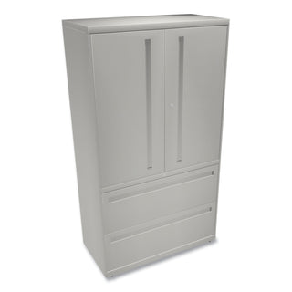 HON® 700 Series Lateral File with Storage Cabinet, 36w x 18d x 64.25h, Light Gray (HON785LSQ)