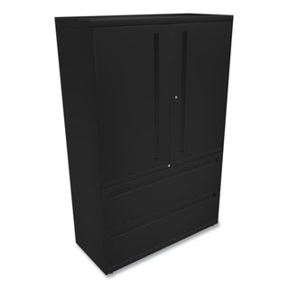 HON® 700 Series Lateral File with Storage Cabinet, 42w x 18d x 64.25h, Black (HON795LSP)
