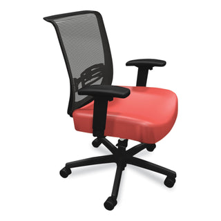 HON® Convergence Mid-Back Task Chair with Syncho-Tilt Control with Seat Slide, Supports up to 275 lbs, Red Seat, Black Back/Base (HONCMY1ACU67)