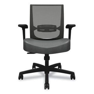 HON® Convergence Mid-Back Task Chair with Swivel-Tilt Control, Supports up to 275 lbs, Iron Ore Seat, Black Back, Black Base (HONCMZ1ACU19)