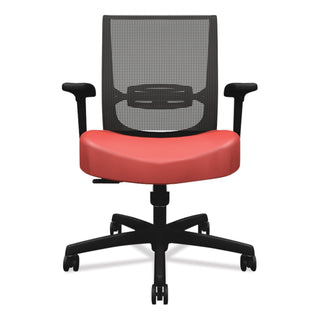 HON® Convergence Mid-Back Task Chair with Swivel-Tilt Control, Supports up to 275 lbs, Red Seat, Black Back, Black Base (HONCMZ1ACU67)