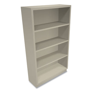 HON® Metal Bookcase, Four-Shelf, 34-1/2w x 12-5/8d x 59h, Putty (HONS60ABCL)