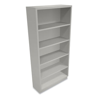 HON® Metal Bookcase, Five-Shelf, 34-1/2w x 12-5/8d x 71h, Light Gray (HONS72ABCQ)