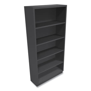 HON® Metal Bookcase, Five-Shelf, 34-1/2w x 12-5/8d x 71h, Charcoal (HONS72ABCS)