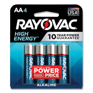Rayovac® High Energy Premium Alkaline AA Batteries, 4/Pack (RAY8154K) (RAY8154J)