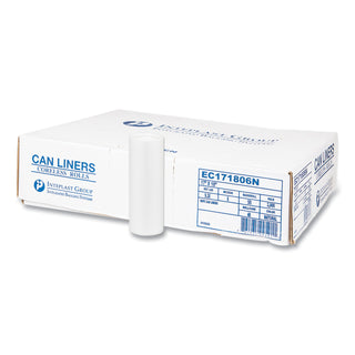InteplastPitt Perforated High-Density Can Liners, 17 x 18, 4gal, 6mic, Clear, 50/RL, 40 RL/CT (IBSEC171806N)