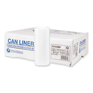 InteplastPitt High-Density Commercial Can Liners, 16 gal, 8 microns, 24" x 33", Natural, 1,000/Carton (IBSS243308N)