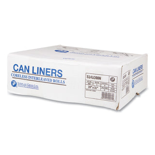 InteplastPitt High-Density Commercial Can Liners, 16 gal, 8 microns, 24" x 33", Natural, 1,000/Carton (IBSS243308N)