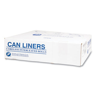 InteplastPitt High-Density Interleaved Commercial Can Liners, 55 gal, 14 microns, 36" x 60", Clear, 200/Carton (IBSS366014N)