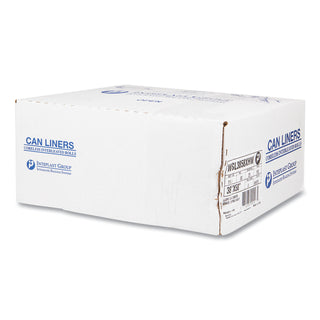 InteplastPitt High-Density Interleaved Commercial Can Liners, 55 gal, 17 microns, 36" x 60", Clear, 200/Carton (IBSS366017N)