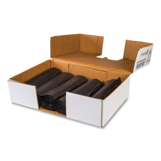 InteplastPitt High-Density Interleaved Commercial Can Liners, 45 gal, 12 microns, 40" x 48", Black, 250/Carton (IBSS404812K)