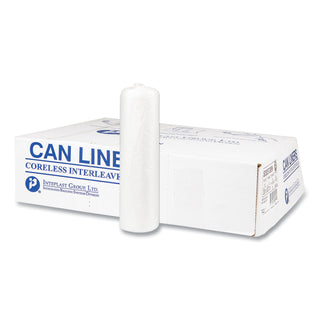 InteplastPitt High-Density Interleaved Commercial Can Liners, 56 gal, 22 microns, 43" x 48", Natural, 200/Carton (IBSS434822N)