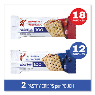 Kellogg's® Special K Pastry Crisps, Blueberry/Brown Sugar Cinnamon/Strawberry, 0.88 oz, 30 Pouches/Box (GRR22001007)