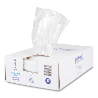 InteplastPitt Ice Bucket Liner Bags, 3 qt, 0.5 mil, 6" x 12", Clear, 1,000/Carton (IBSBL060612)
