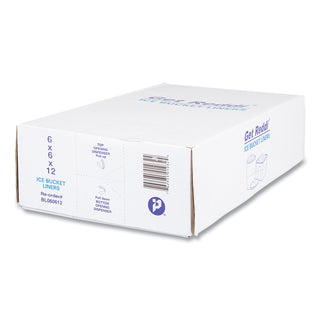 InteplastPitt Ice Bucket Liner Bags, 3 qt, 0.5 mil, 6" x 12", Clear, 1,000/Carton (IBSBL060612)